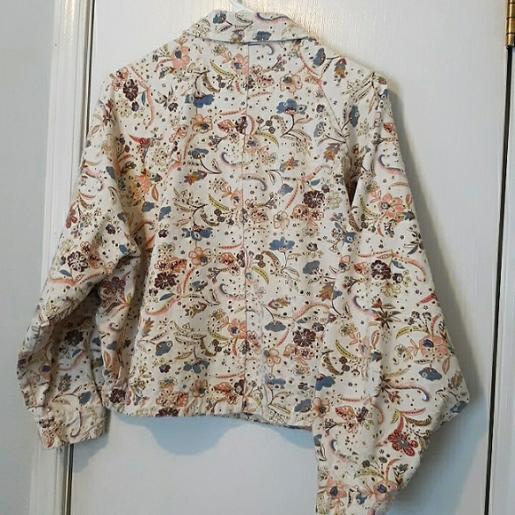 Solitaire Anthropologie Embroidered Cotton Eyelet Multicolor Snap Front Jacket L - Picture 5 of 8